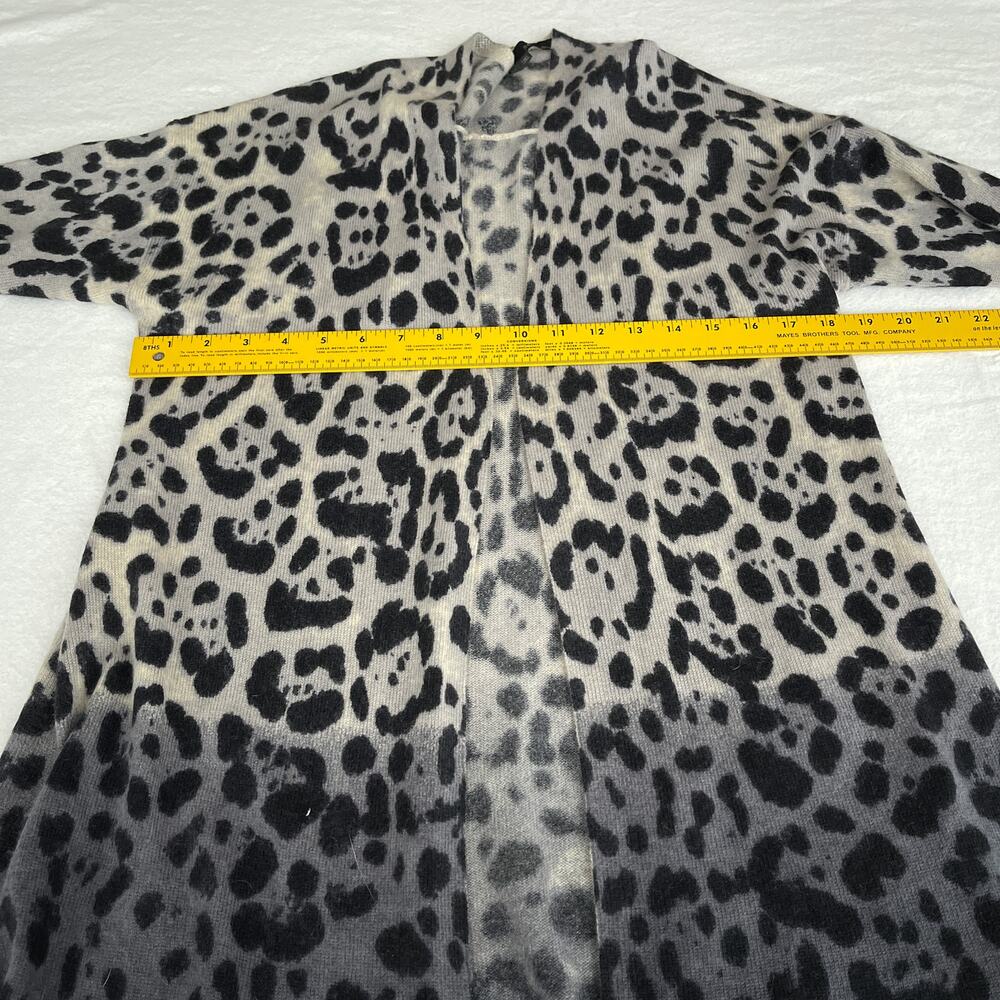 360 Cashmere Cardigan Sweater Womens S Jocelyn Leopard Dip Dye Longline Designer - Picture 9 of 11
